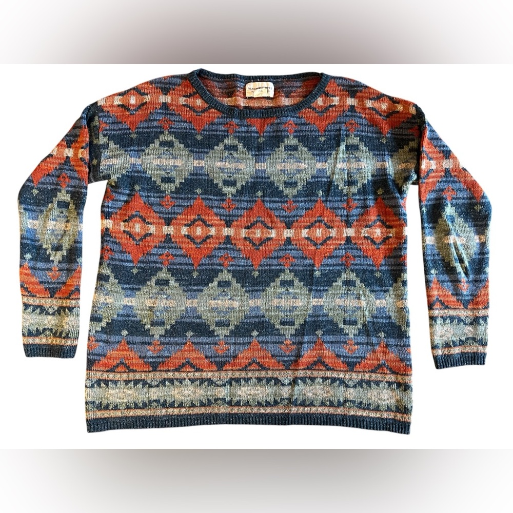 RALPH LAUREN Denim & Supply Southwest Knit Multi Geo Sweater‎ Sz M Aztec